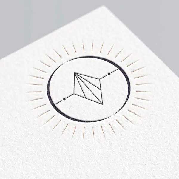 Symbol von einem strahlenden Kristall.