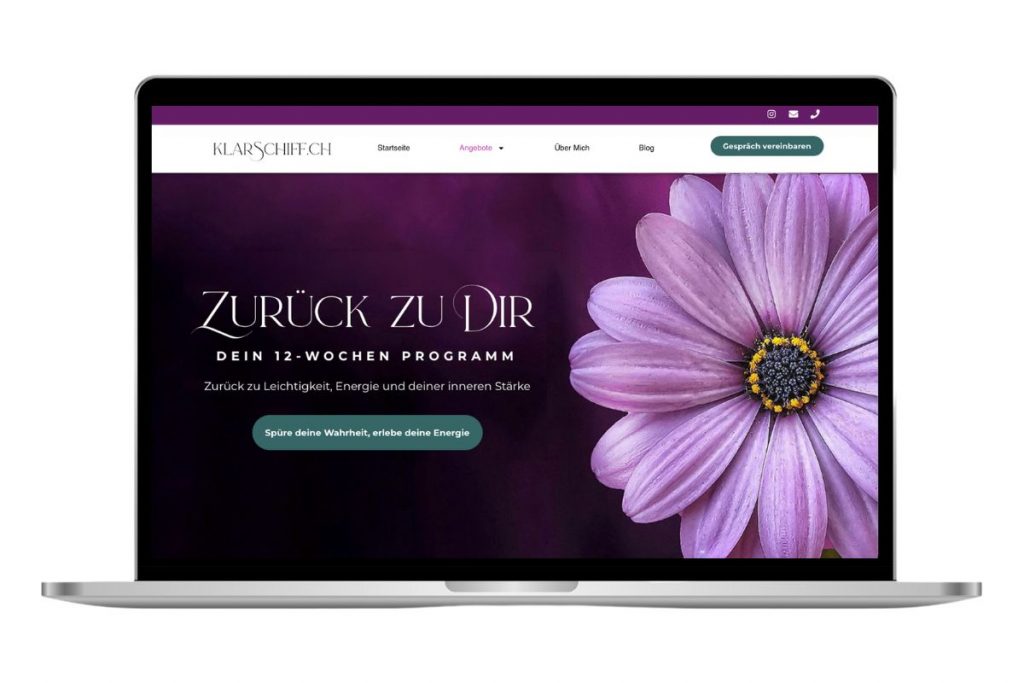Coaching Vorschau Webseite Webdesign zurück zu dir