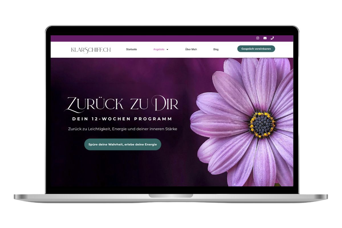 Coaching Vorschau Webseite Webdesign zurück zu dir