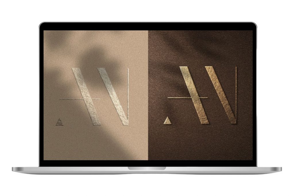 Logogestaltung Premium Branding für Coaching in Gold AN Logo