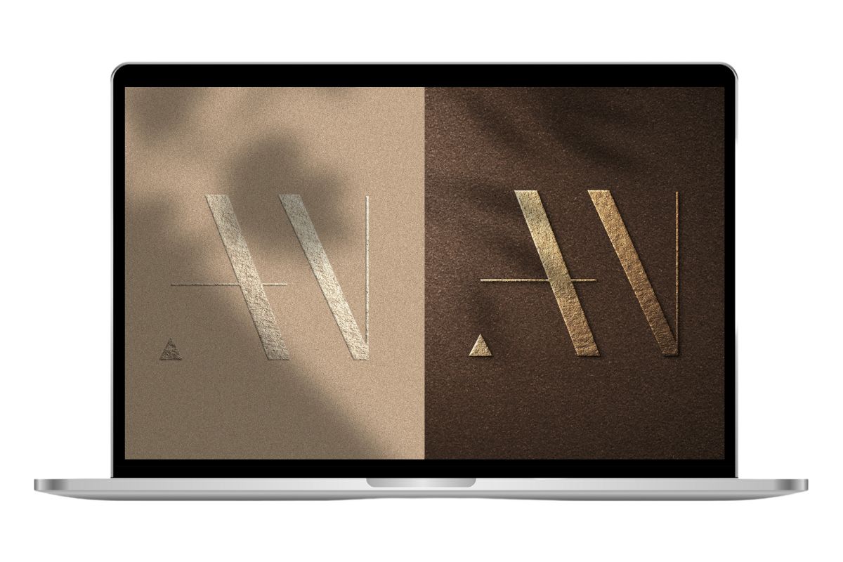 Logogestaltung Premium Branding für Coaching in Gold AN Logo