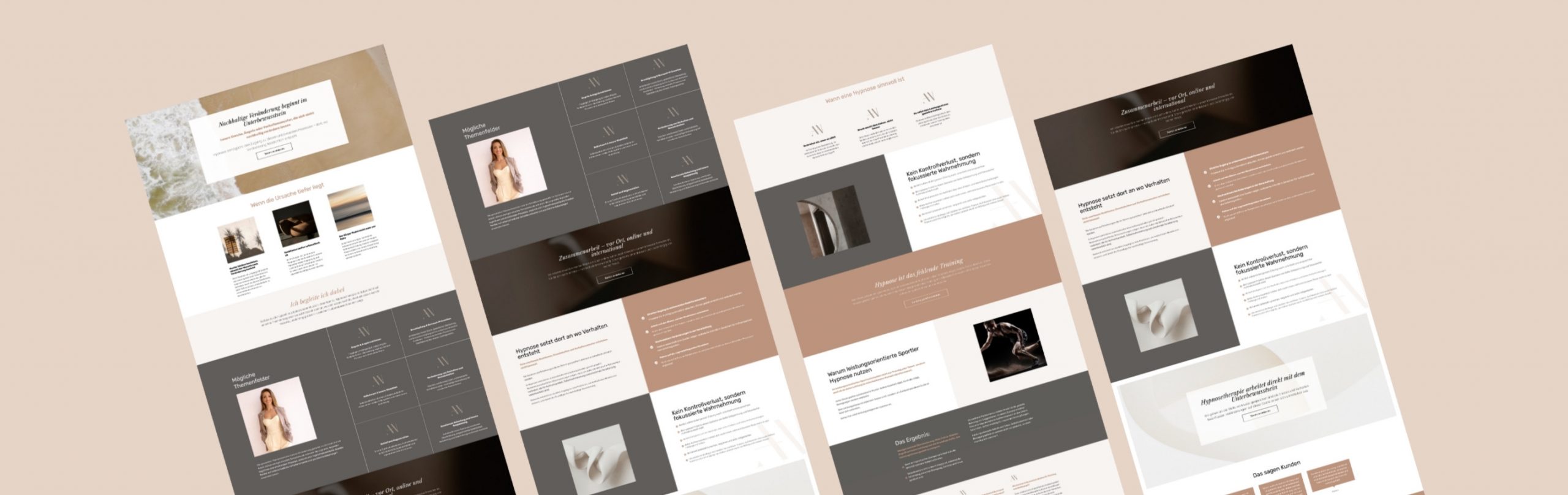 Hochwertiges, schlichtes Webdesign für Coaching