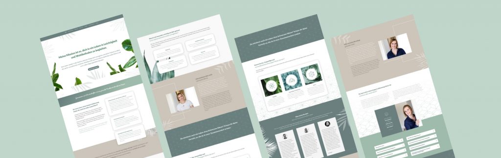 Webseite Vorschau in Beige Grün für eine Heilpraktikerin