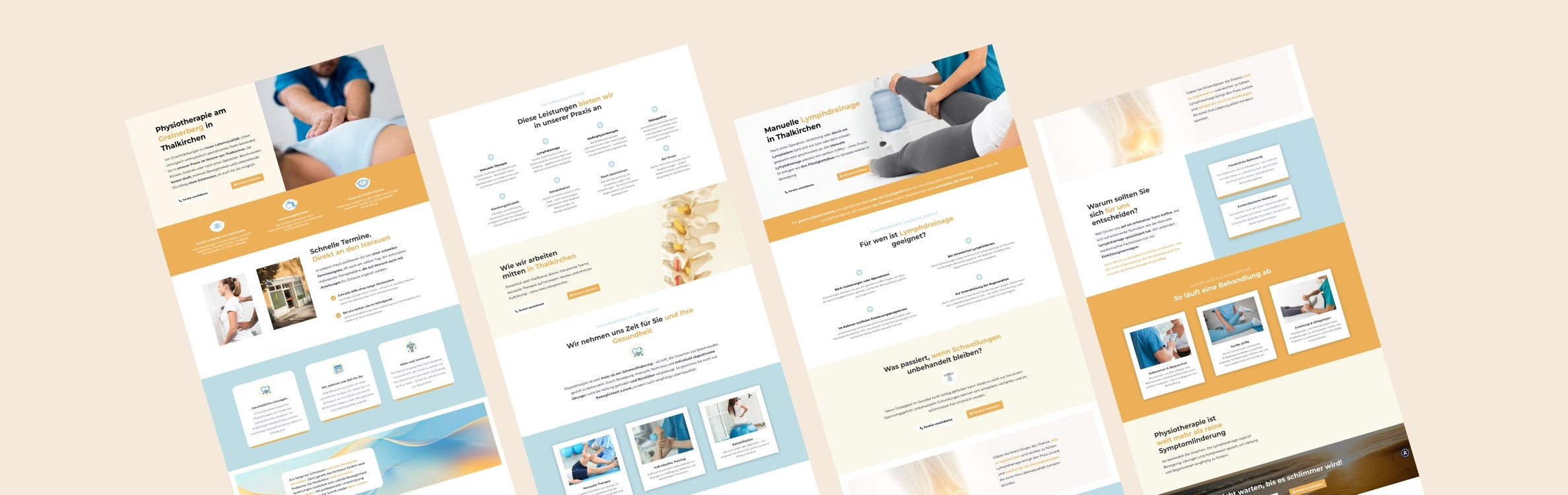 Webdesign für eine Physiotherapie-Praxis in Thalkirchen mit Fokus auf Lymphdrainage, modernes Praxis-Webdesign