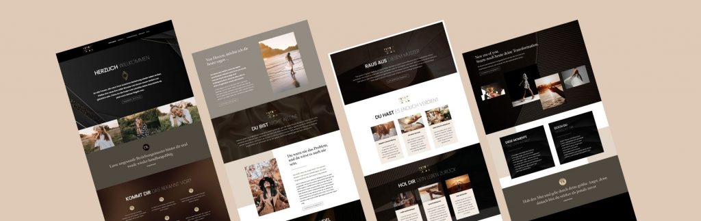 Stilvolles Webdesign für eine Coaching in Creme Beige