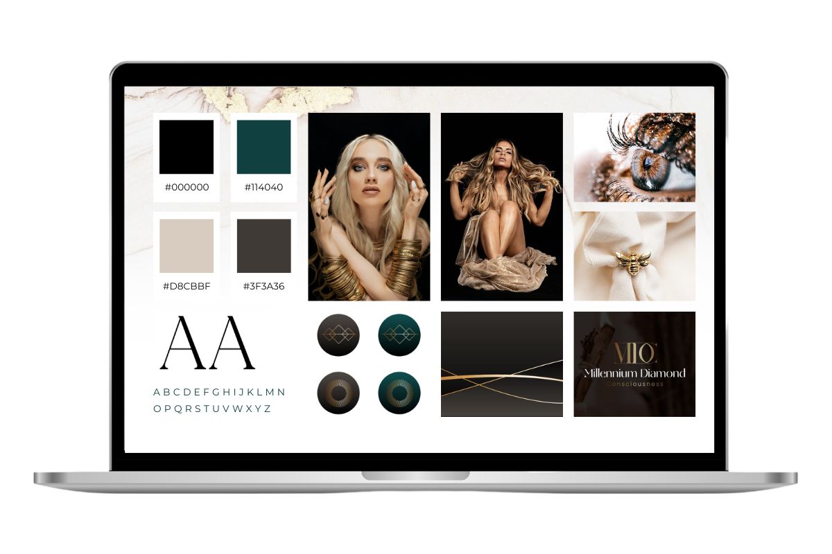 Edles Premium Branding Luxus Design in Beige Gold