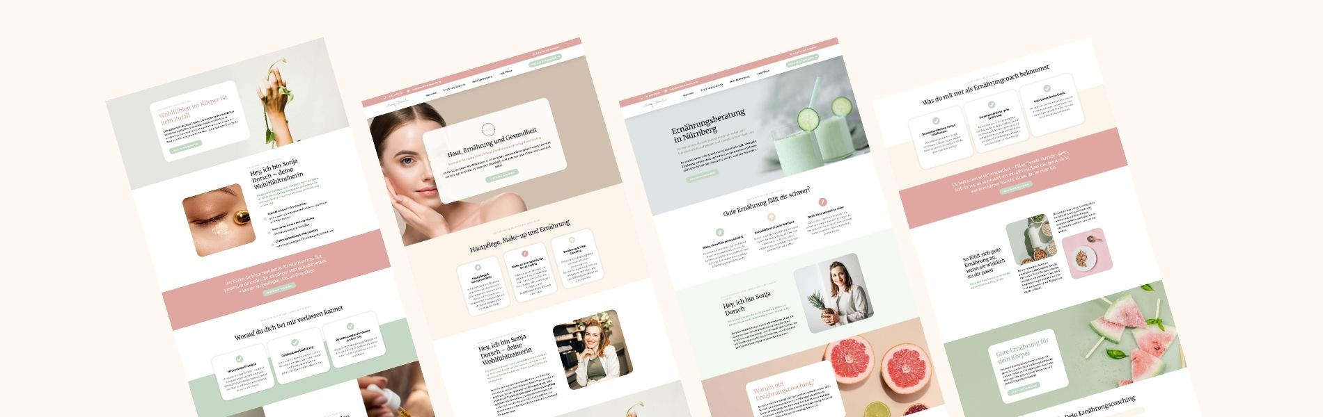 Webseite Vorschau von Gesundheitscoach in Beige Grün Frisch